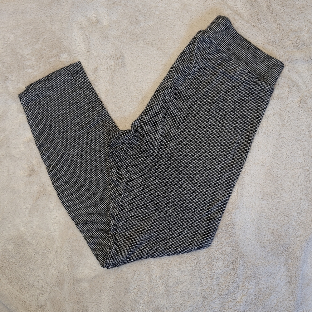 Lou & Gray Black Hound tooth Patterned Leggings Medium